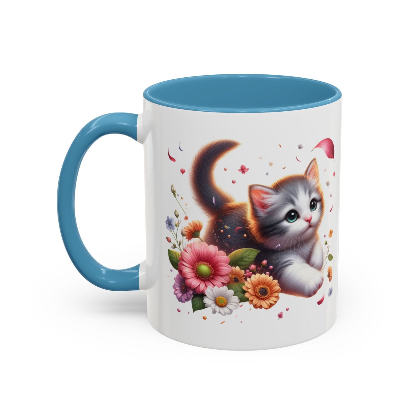 Whimsical Cat Coffee Mug | Cute Pet Lovers Gift | Floral Design | 11 & 15oz | Perfect for Birthdays, Anniversaries, Cat Enthusiasts
