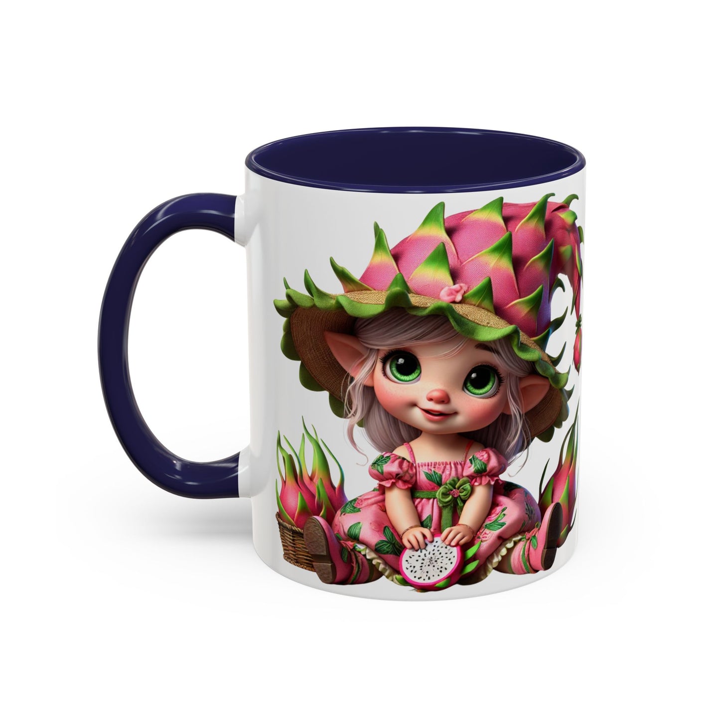 Whimsical Dragon Fruit Character Coffee Mug - Perfect for Plant Lovers & Fantasy Fans