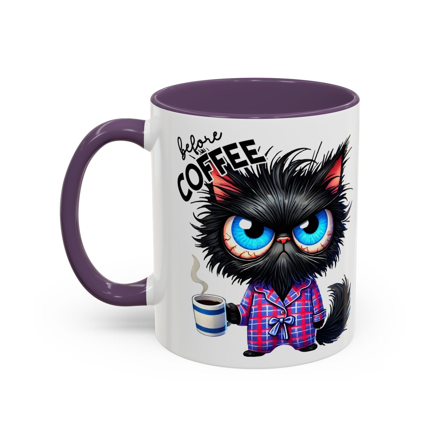 Whimsical Cat-Themed Coffee Mug, Fully Caffeinated, Gift for Cat Lovers, Fun Kitchen Decor, Birthday Gift, Unique Coffee Lover Mug