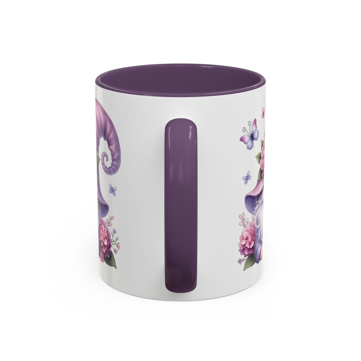 Gnome Floral Accent Coffee Mug, Cute Gnome Mug, Gift for Garden Lovers, Mother's Day Coffee Cup, Spring Decor, Personalized Mug