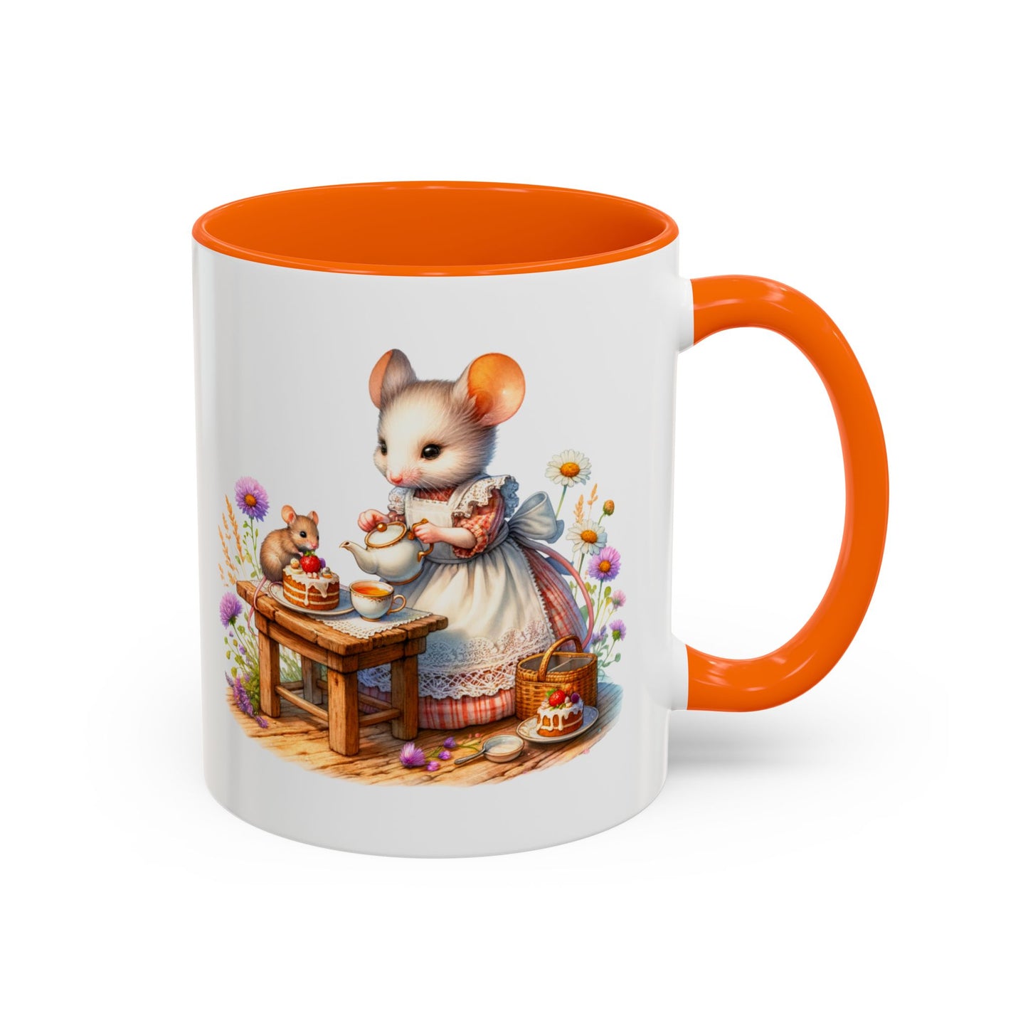 Adorable Mouse Kitchen Coffee Mug, Cute Animal Mug, Gift for Baking Lovers, Cozy Home Decor, Kitchenware, Tea Mug, Floral Design