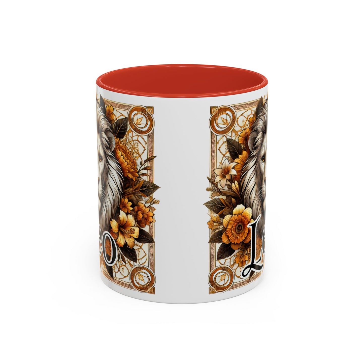 Leo Zodiac Accent Coffee Mug – Bold Floral Design for Astrology Lovers