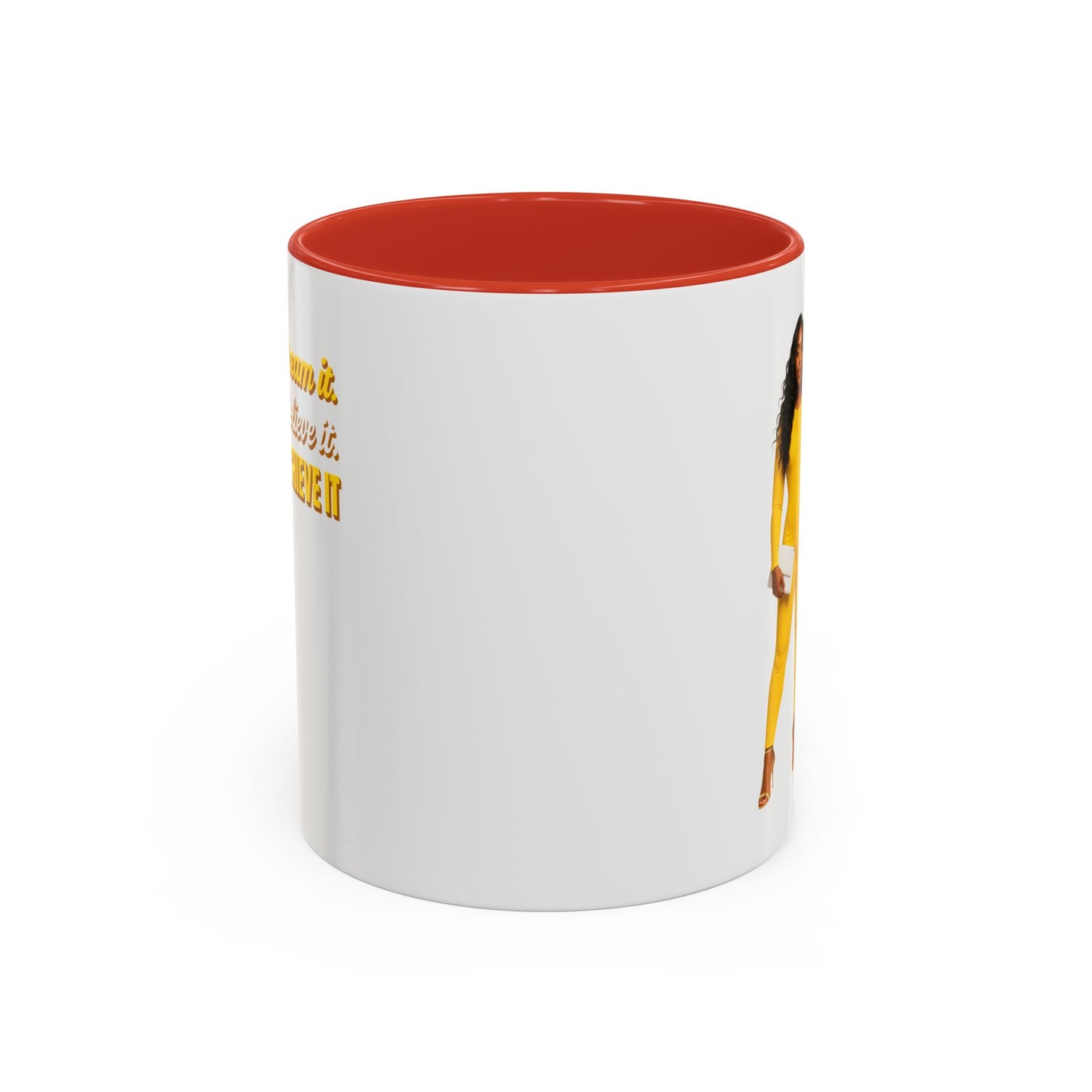 Inspiring Accent Coffee Mug - Dream It, Believe It, Achieve It, Motivational Gift, Coffee Lovers, Home Office Decor