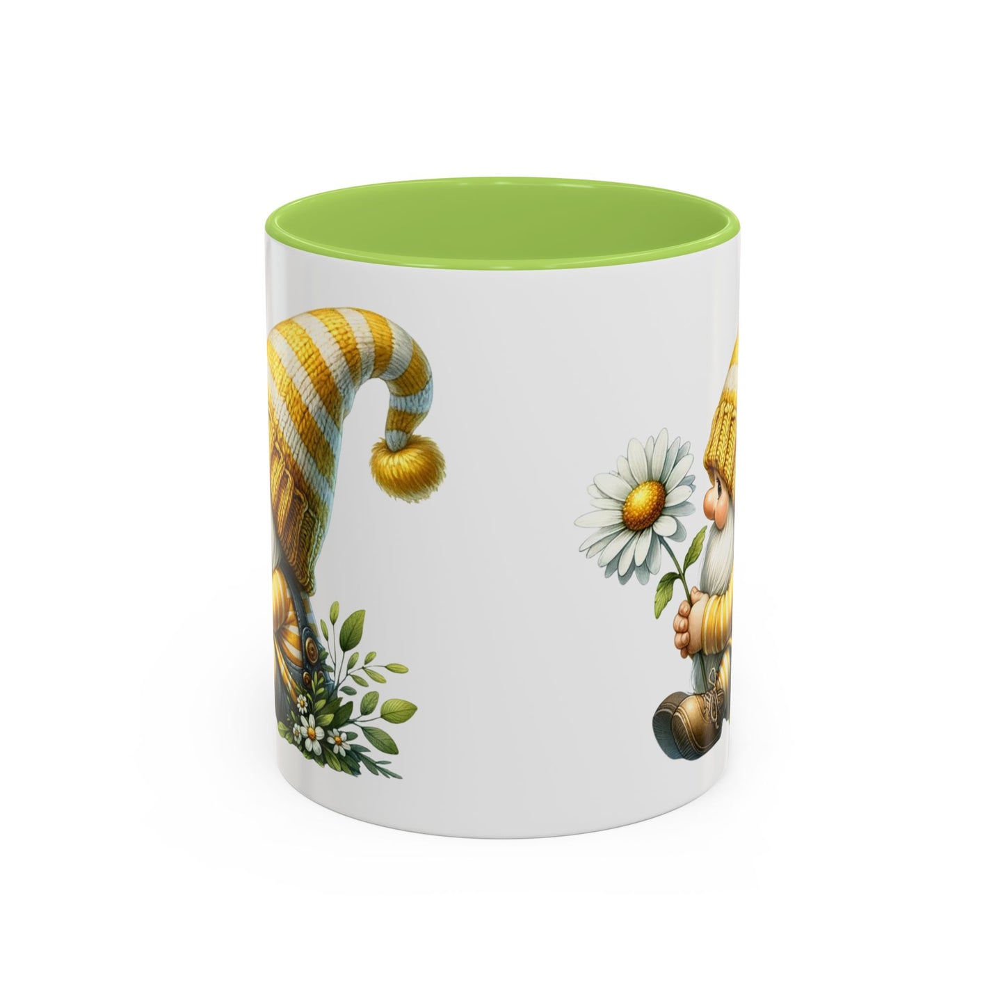 Whimsical Gnome Coffee Mug, Cute Gnome Cup for Garden Lovers, Spring Decor, Gift for Her, Coffee Lover's Mug, Unique Flower Mug