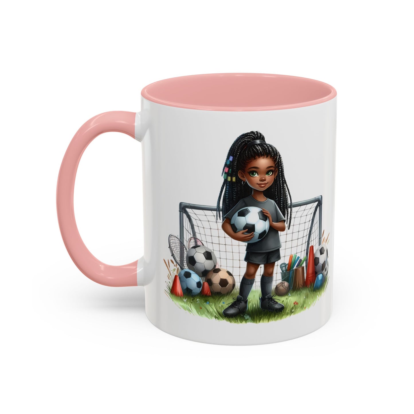 Soccer-Themed Accent Coffee Mug, Personalized Sports Fan Gift, Perfect for Coaches, Players, Kids, and Birthdays