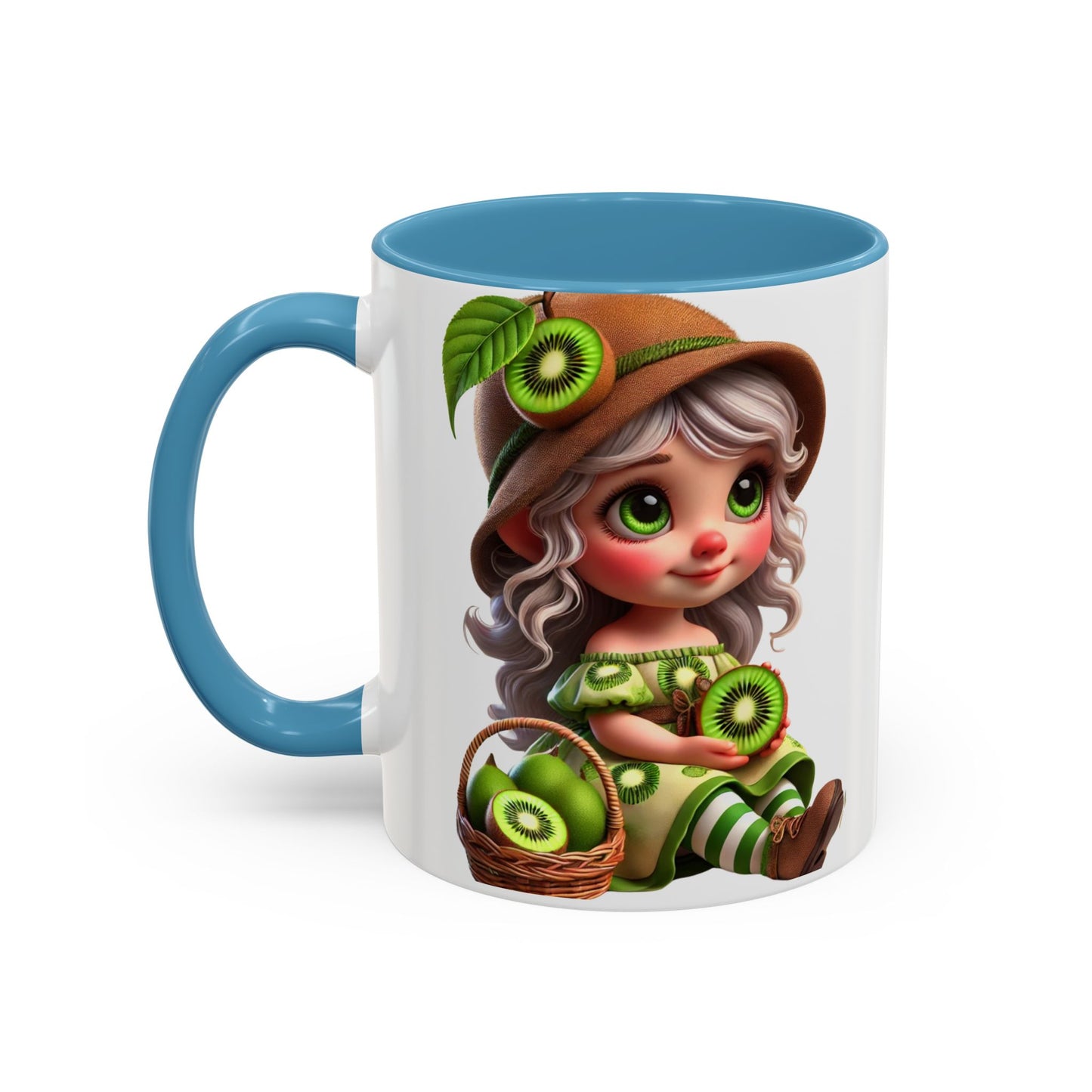 Whimsical Kiwi Accent Coffee Mug - Adorable Greenery Design for Nature Lovers