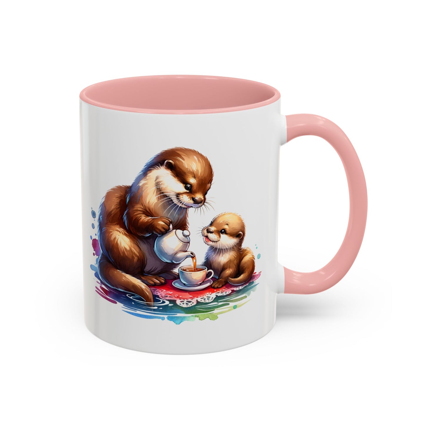 Cute Otter Family Coffee Mug | Animal Lover Gift, Holiday Mug, Tea Cup, Kid's Birthday, Home Decor