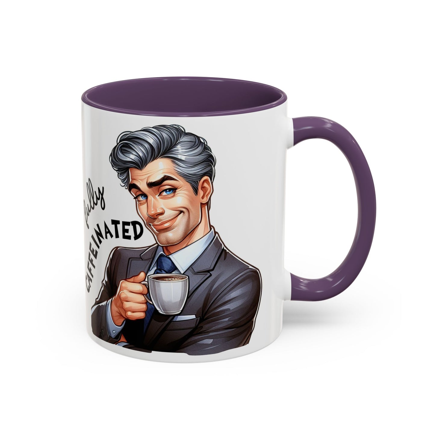 Caffeinated Accent Coffee Mug, Fun Gift for Coffee Lovers, Unique Mug for Home Office, Cool Drinkware for All Occasions!