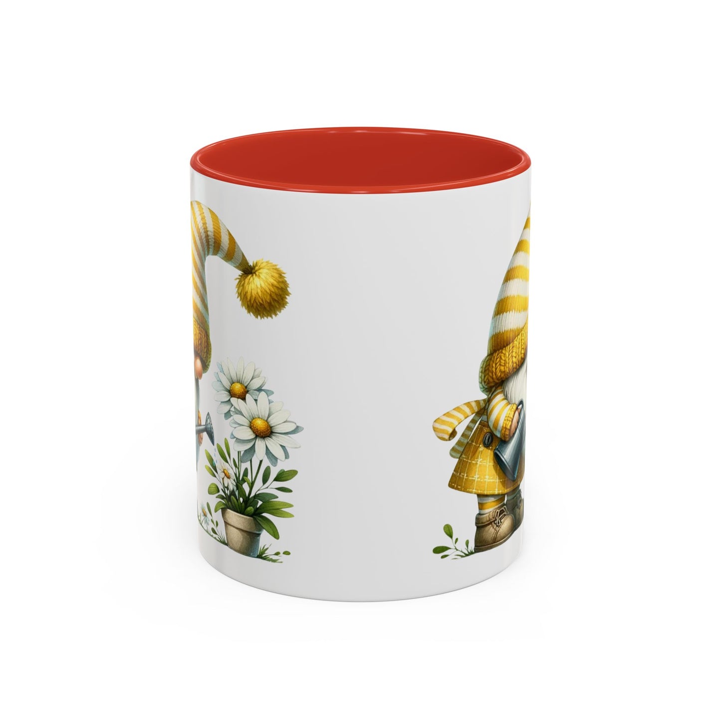 Charming Gnome Accent Coffee Mug, Cute Nature Decor, Garden Lover Gift, Springtime Coffee Cup, Whimsical Kitchenware