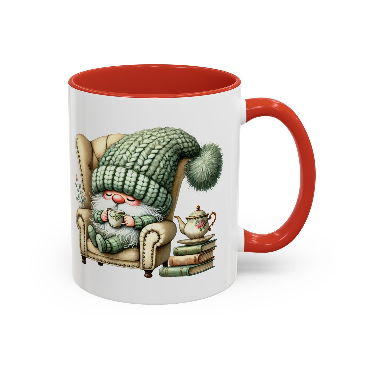 Cozy Gnome Accent Coffee Mug, Cute Gnome Mug, Winter Coffee Cup, Gift for Gnome Lovers, Gnome Decor, Funny Coffee Mug