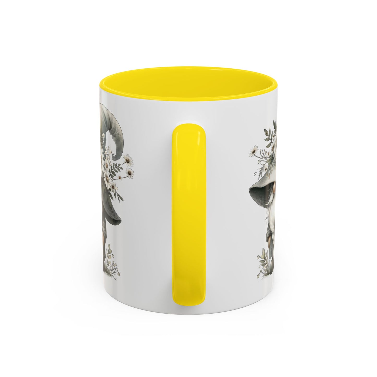 Whimsical Gnome Coffee Mug, Cute Floral Mug, Gift for Garden Lovers, Accent Mug for Coffee, Tea, and Hot Cocoa