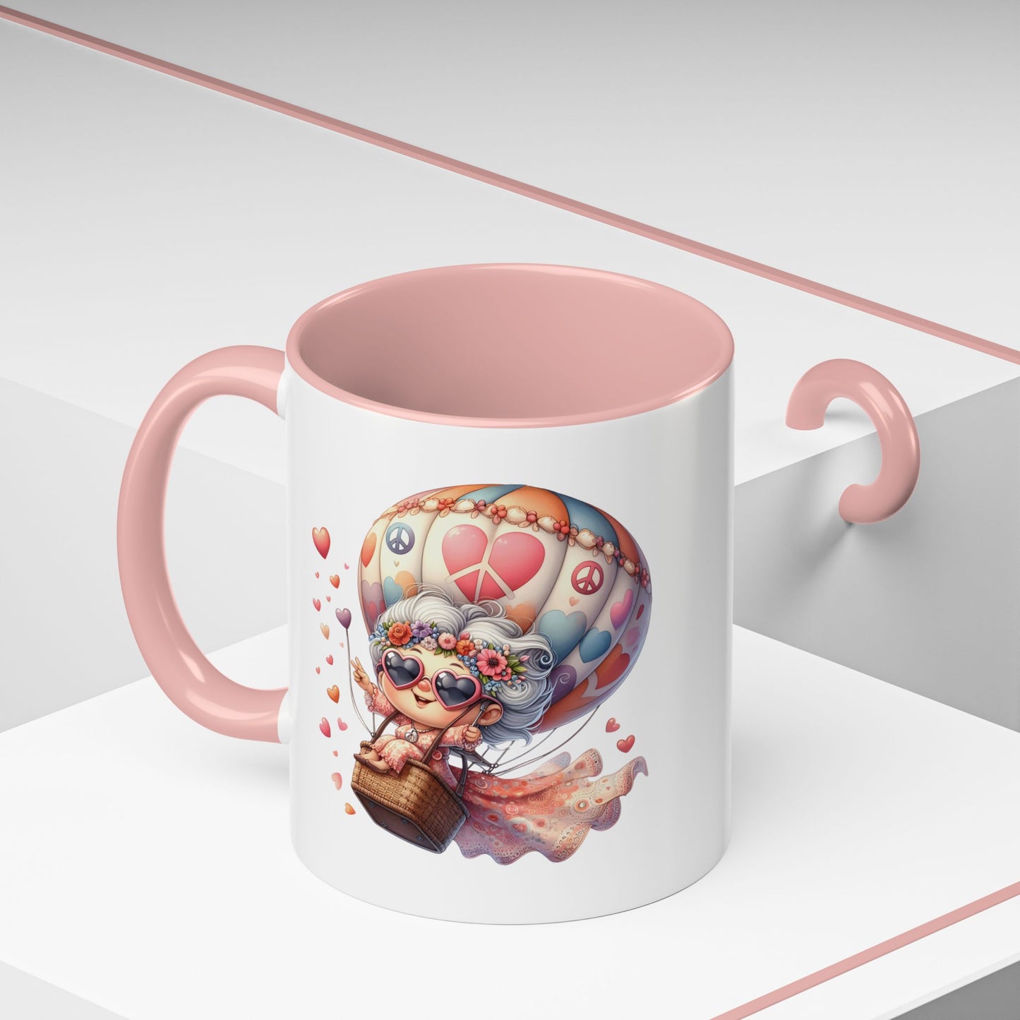 Whimsical Hot Air Balloon Coffee Mug, Cute Couple Mug, Gift for Coffee Lovers, Tea Lover's Gift, Valentine's Day Mug, Birthday Gift