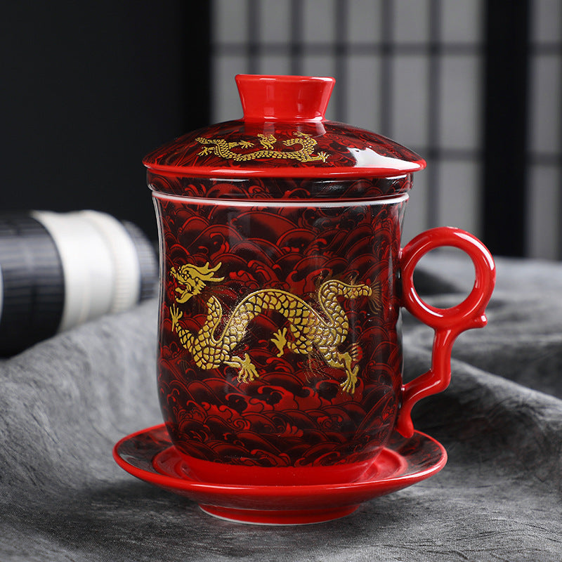 Office Mug Practical Ceramic With Lid Personal Water Cup