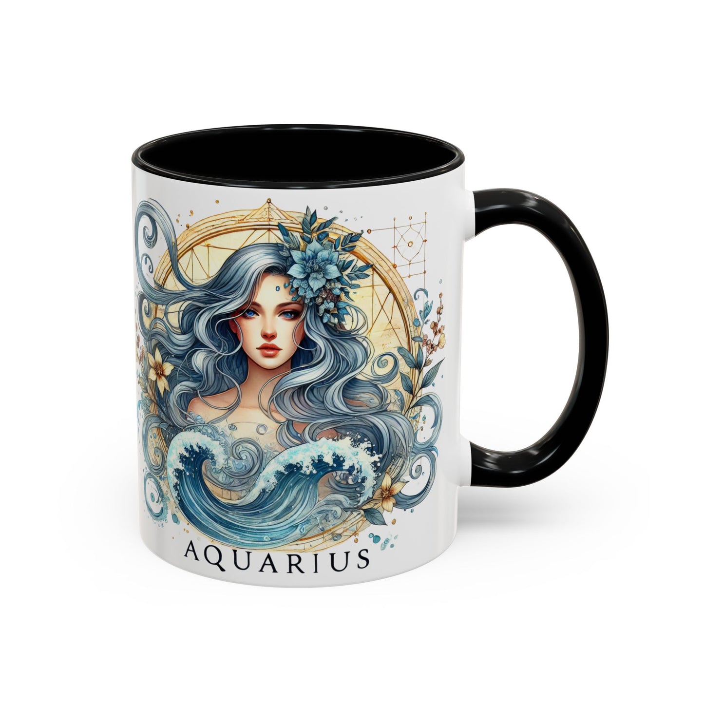 Astrological Aquarius Coffee Mug - Zodiac Sign Design, Perfect for Astrology Lovers