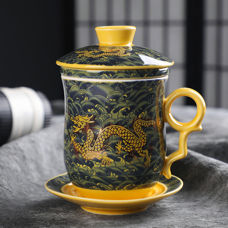 Office Mug Practical Ceramic With Lid Personal Water Cup