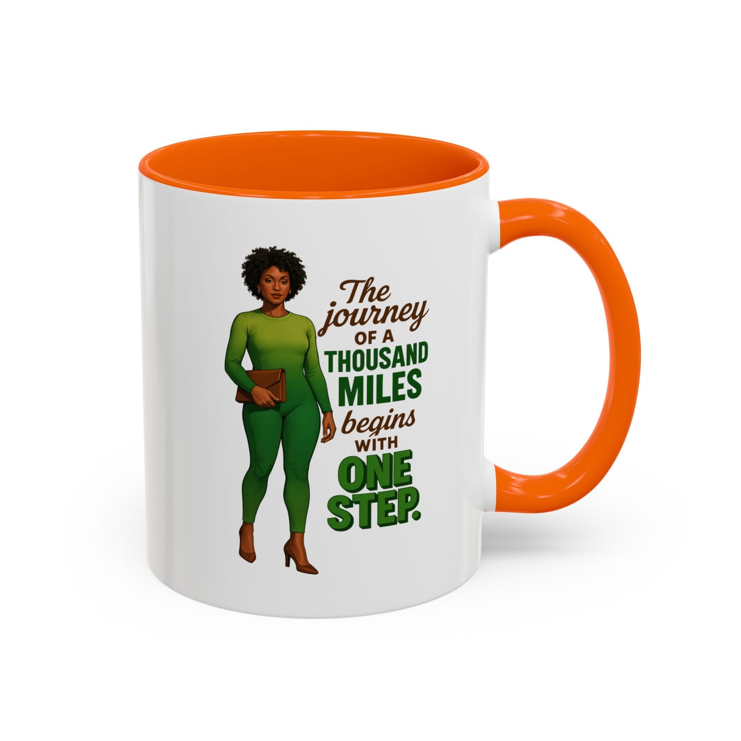 Inspirational Accent Coffee Mug - Motivational Quote Mug, Unique Gift for Her, Empowerment Coffee Cup, Coffee Lover's Gift, Tea Mug