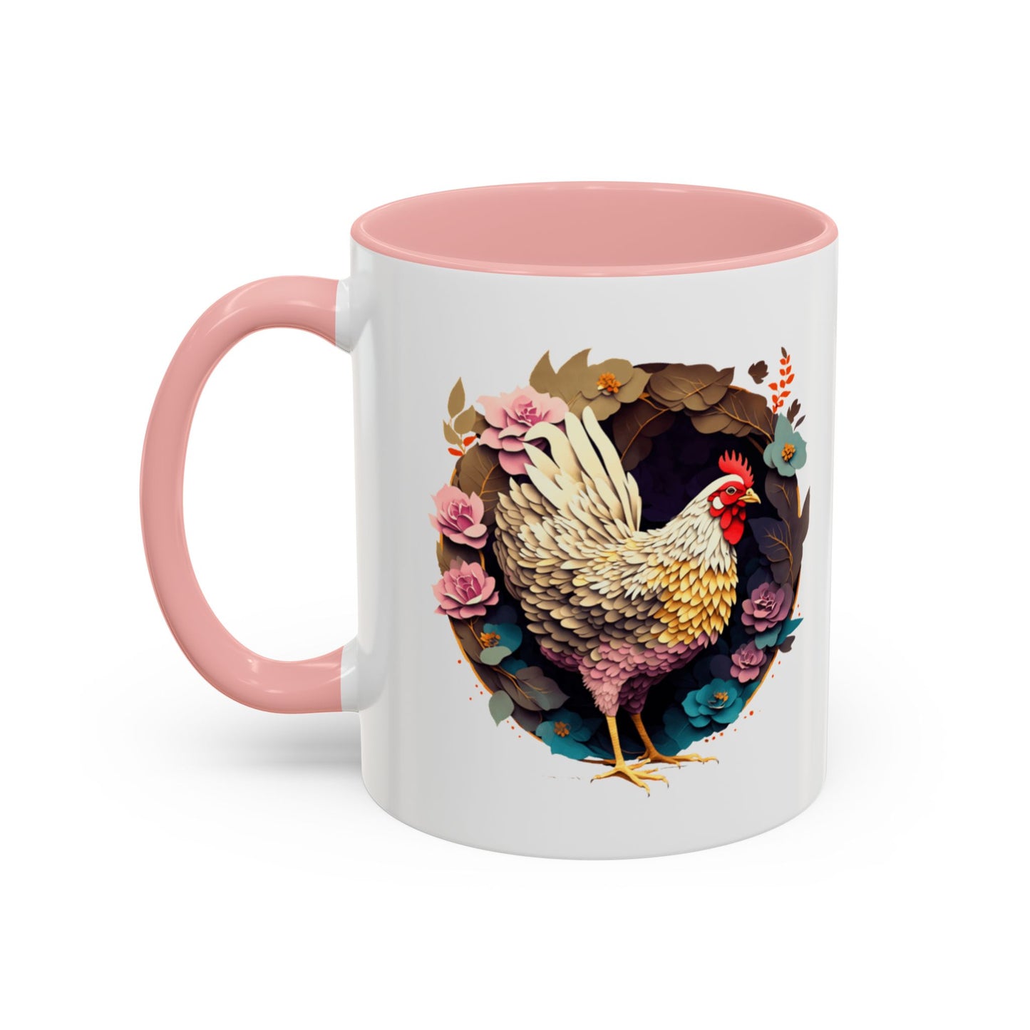 Charming Floral Chicken Coffee Mug - Perfect for Farmhouse Decor, Gift for Chicken Lovers, Tea, Hot Drinks, Home & Kitchen