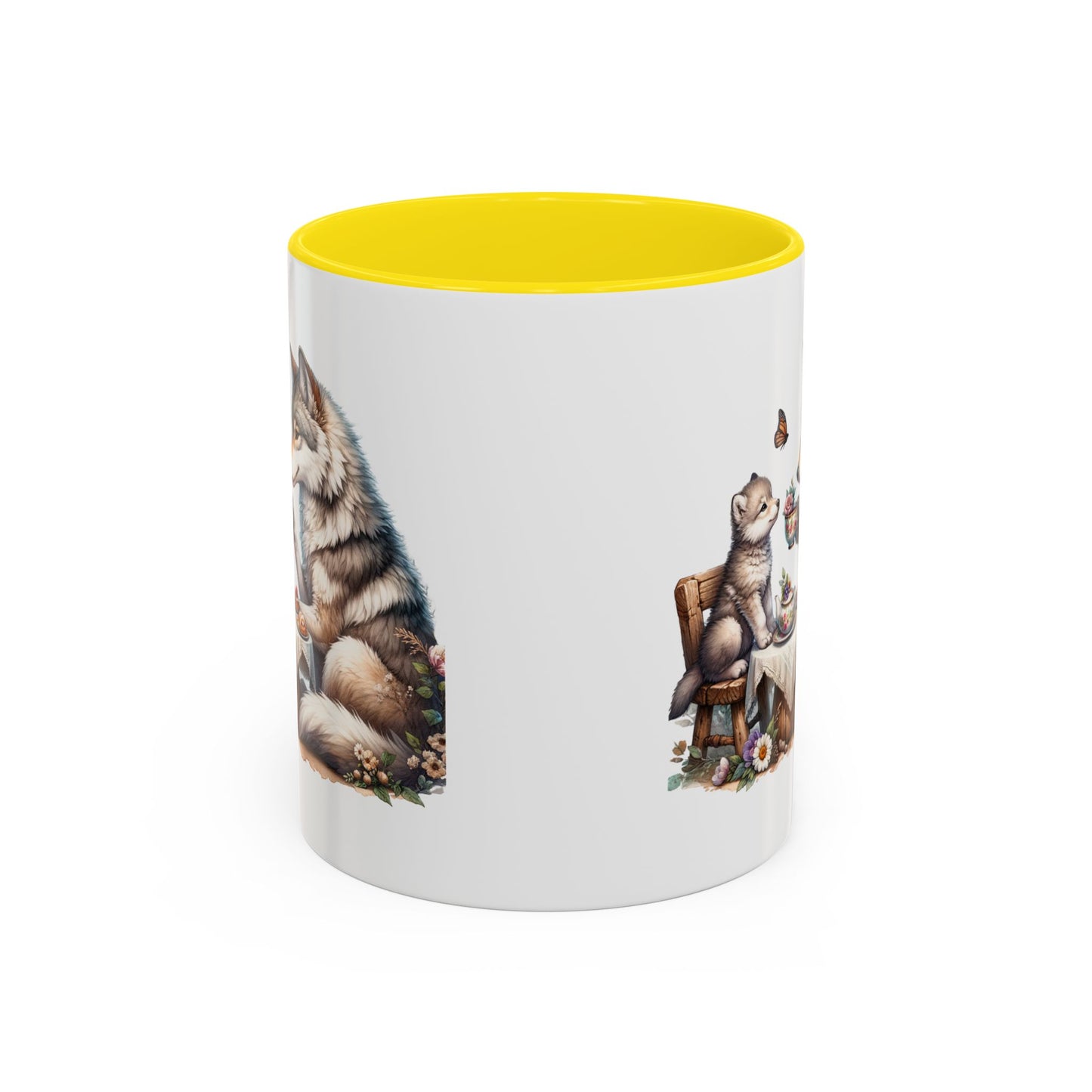 Whimsical Wolf Tea Time Mug | Cute Animal Coffee Cup, Gifts for Animal Lovers, Home Decor, Cozy Kitchen, Unique Gift Idea