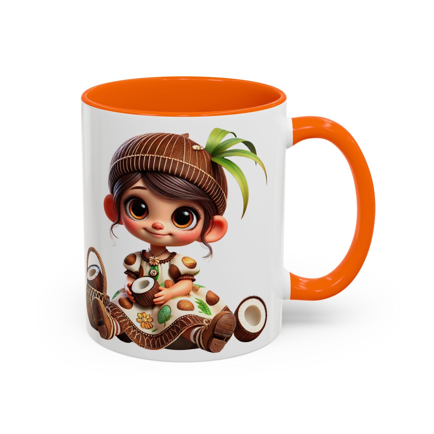 Whimsical Coconut Character Coffee Mug - 11oz & 15oz