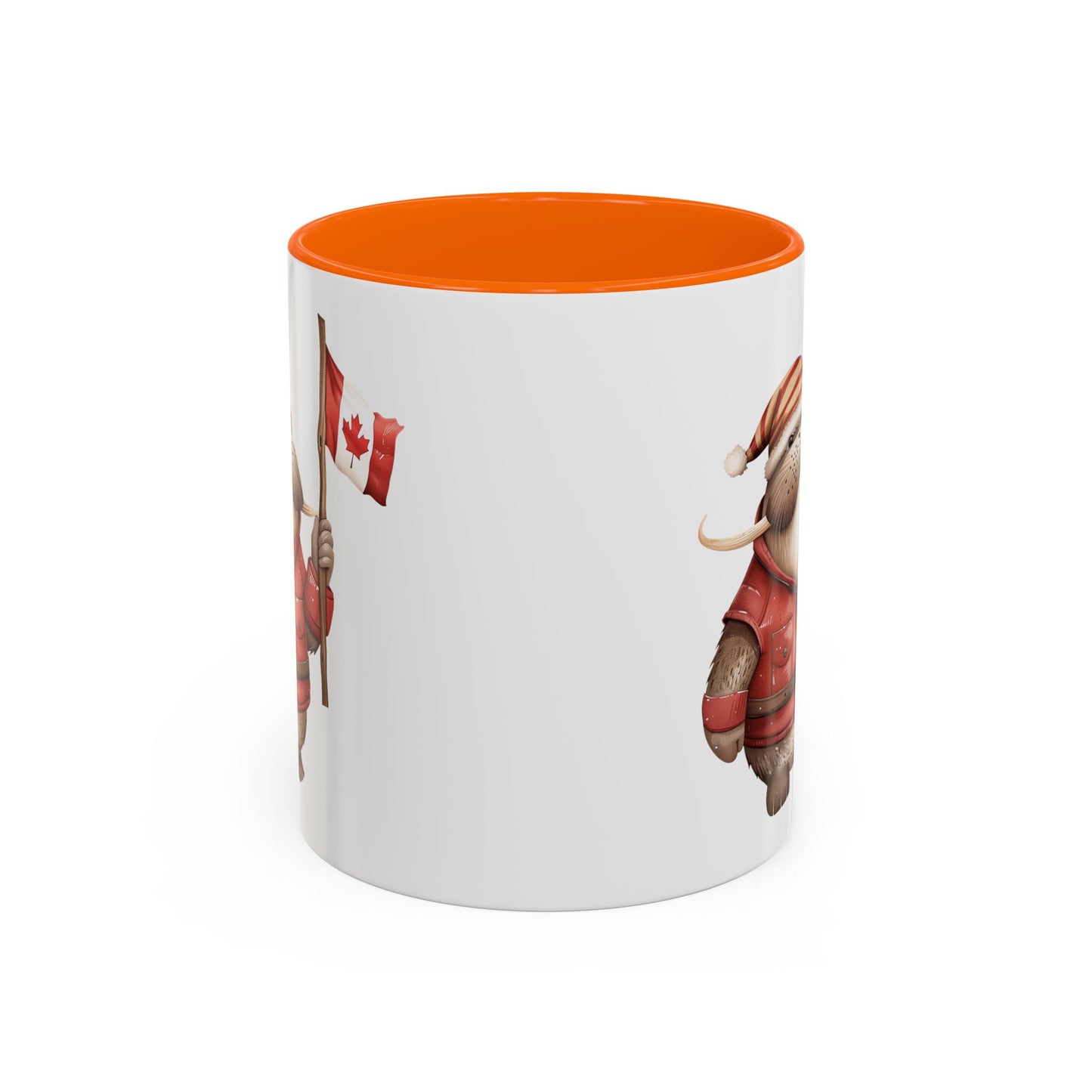 Canadian Holiday Accent Coffee Mug - Adorable Walrus with Flag, Gift for Canada Day, Cute Decor, Coffee Lover, Kitchen Accessory
