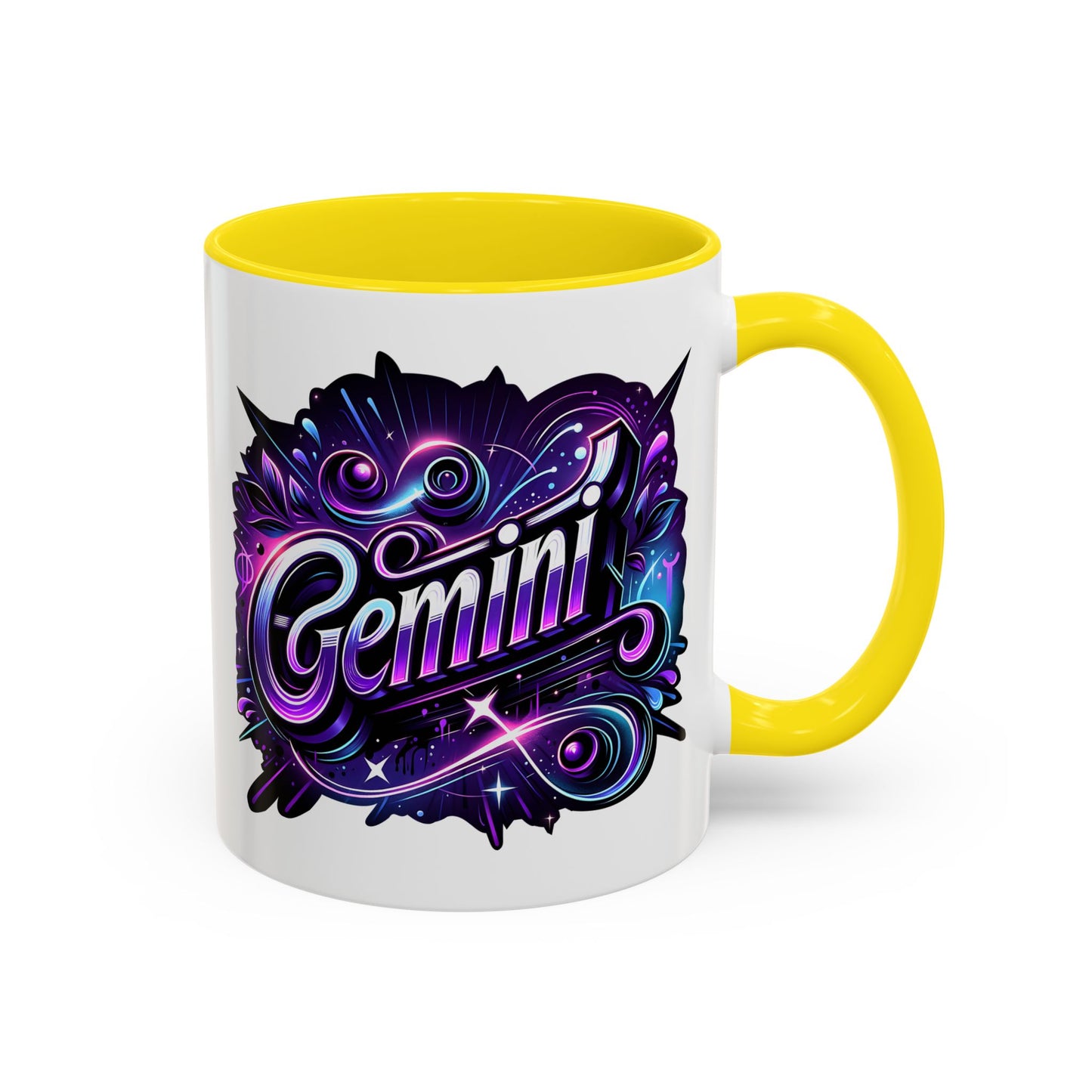 Gemini Accent Coffee Mug - Colorful Astrology Mug, Horoscope Gift, Zodiac Lover's Mug, Unique Coffee Cup, Personalised Birthday Gift