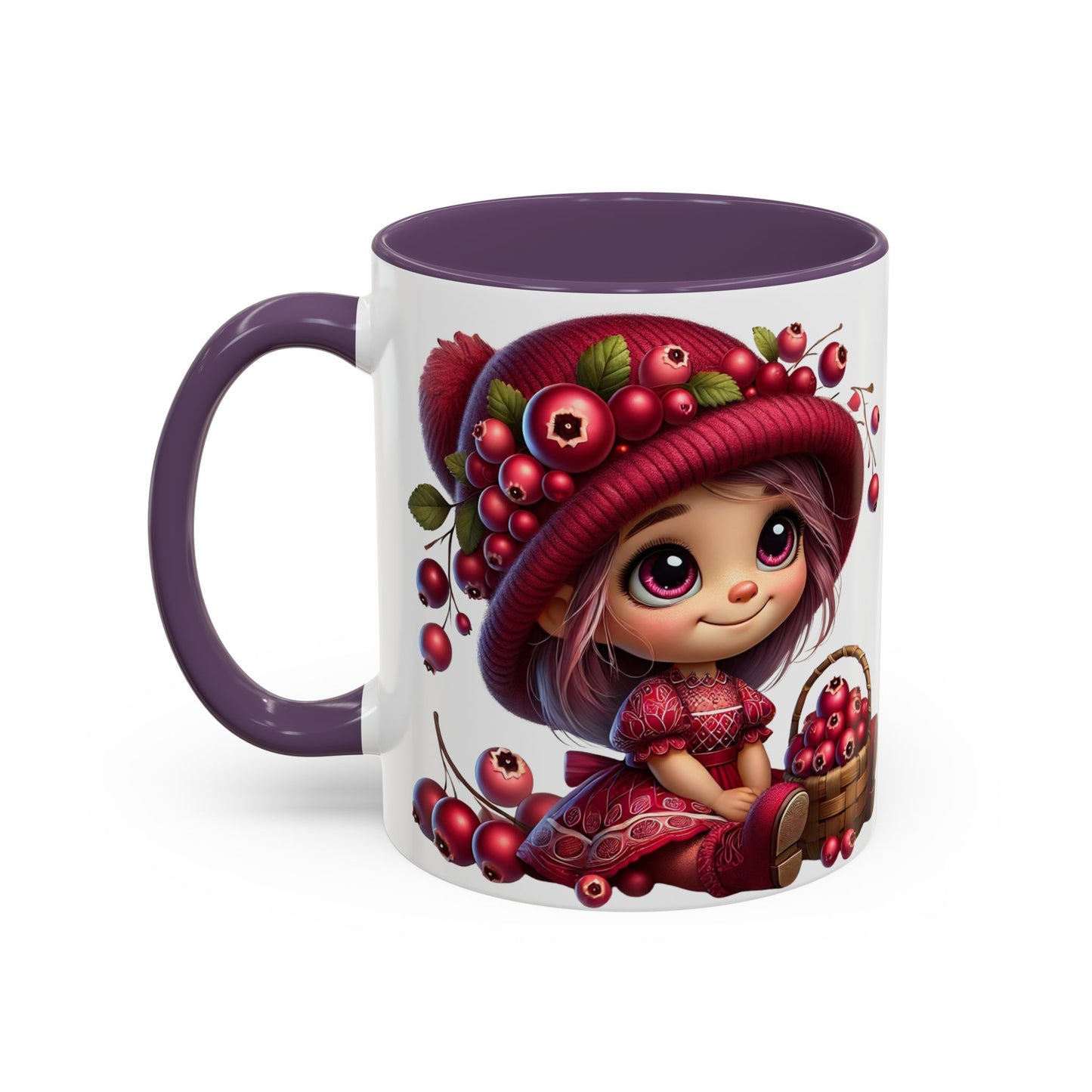 Whimsical Berry Girl Coffee Mug - Cute 11oz & 15oz Designs