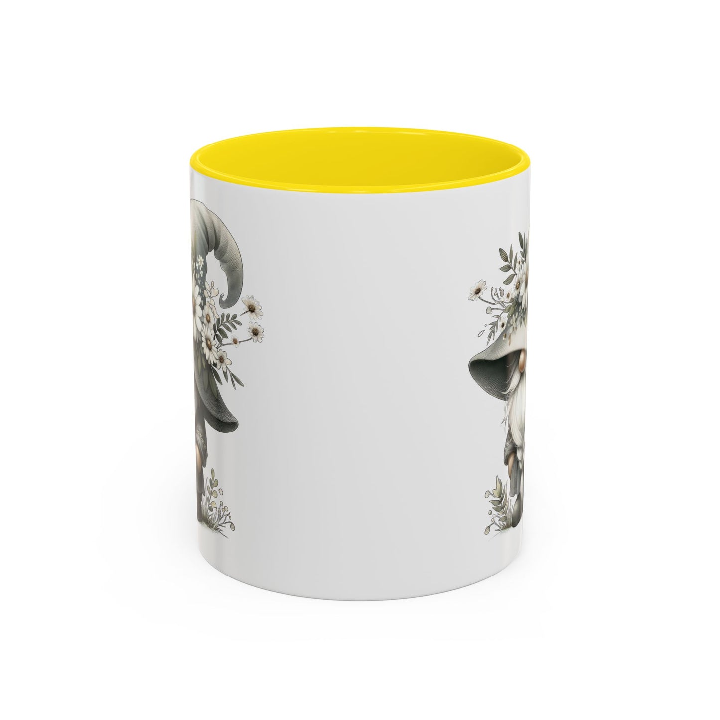 Whimsical Gnome Coffee Mug, Cute Floral Mug, Gift for Garden Lovers, Accent Mug for Coffee, Tea, and Hot Cocoa