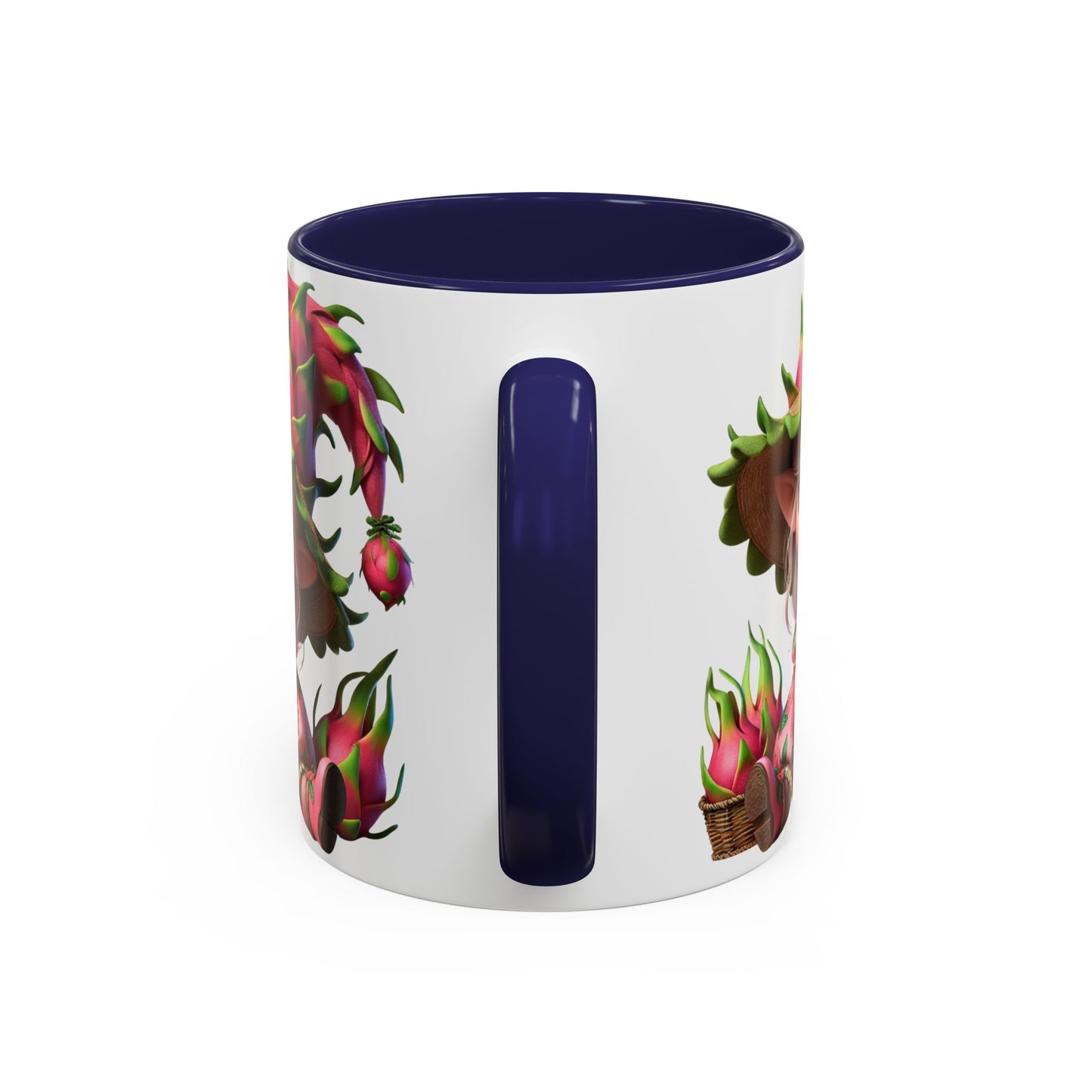 Whimsical Dragon Fruit Character Coffee Mug - Perfect for Plant Lovers & Fantasy Fans
