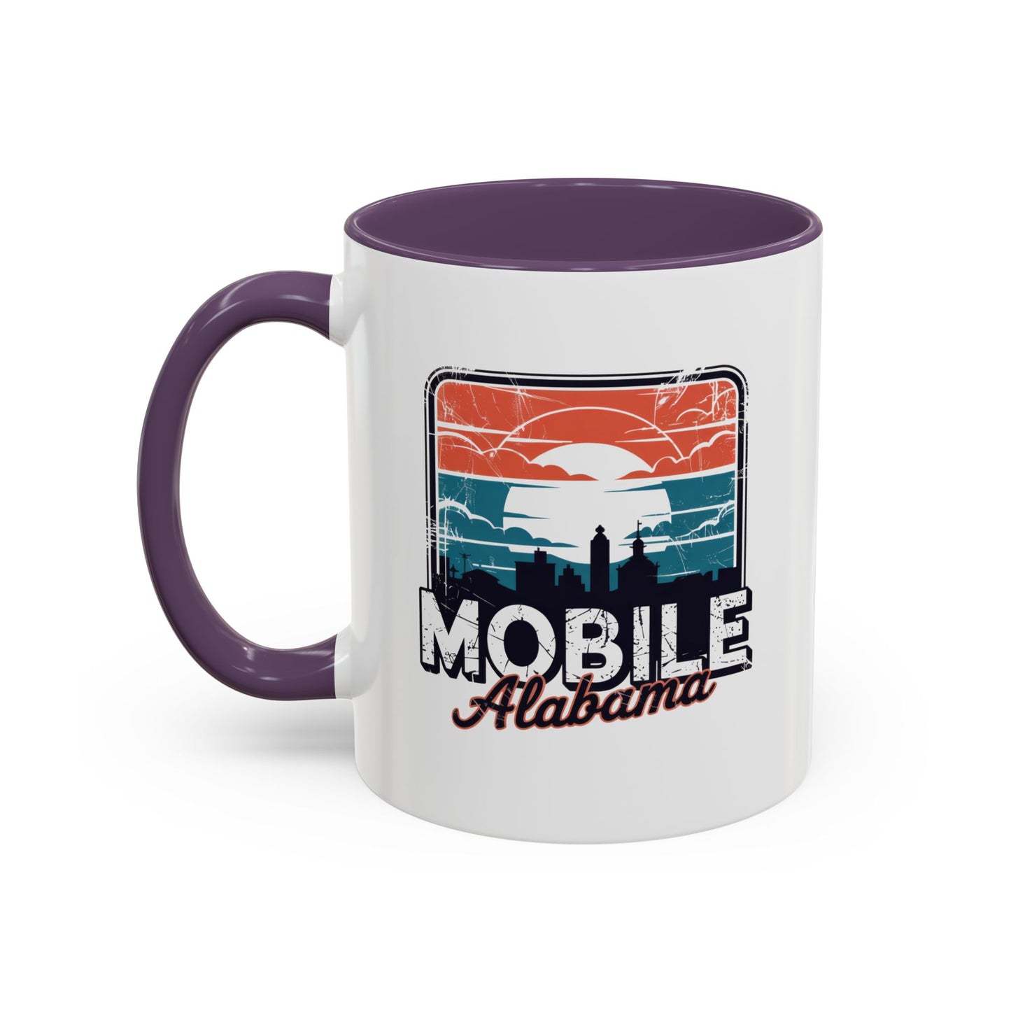 Mobile Alabama Sunset Accent Coffee Mug – Perfect Gift for Travelers, Coffee Lovers, Souvenir, Home Decor, Unique Mug