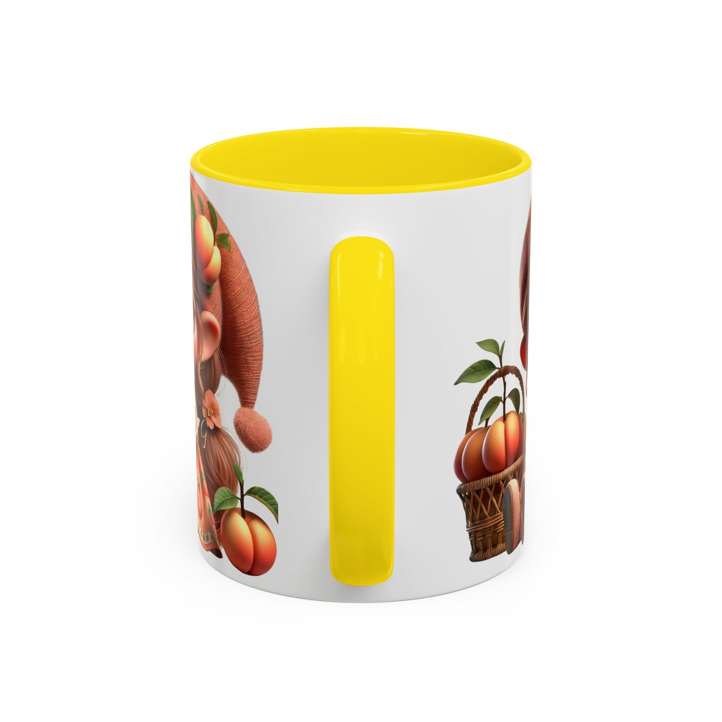 Cute Peach Character Accent Coffee Mug - Ideal for Cozy Mornings