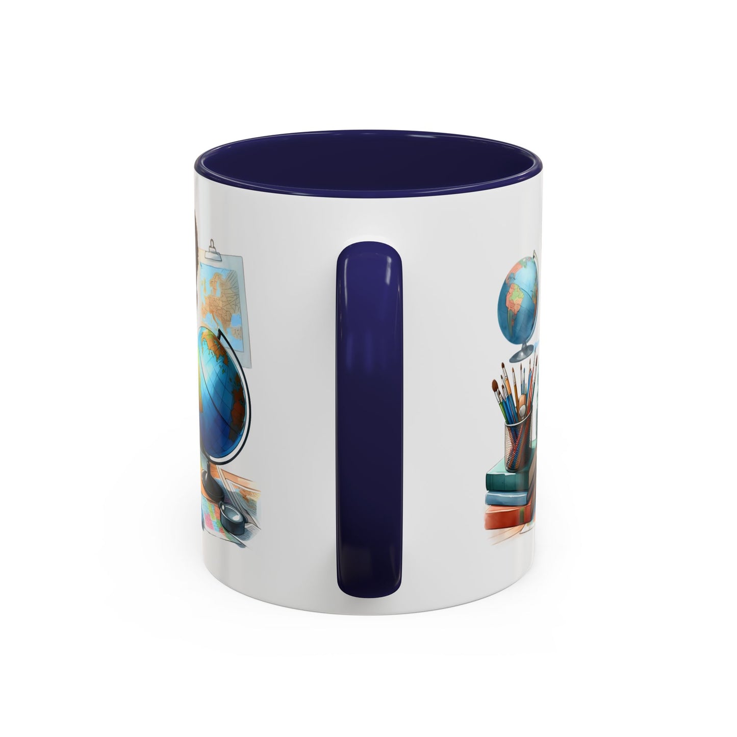World Explorer Accent Coffee Mug - Perfect for Students, Travel Lovers, Teachers, Back to School, Gift for Kids