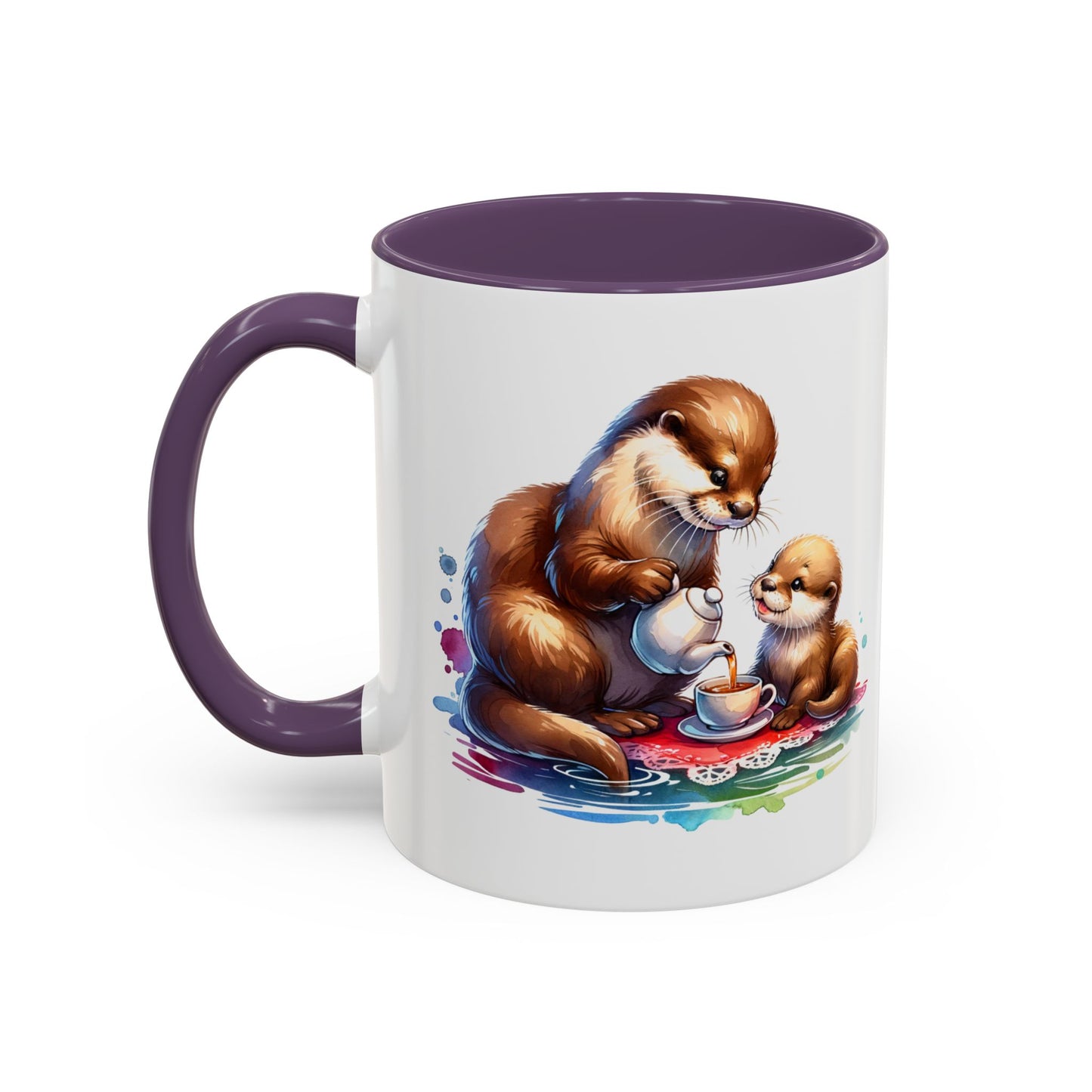 Cute Otter Family Coffee Mug | Animal Lover Gift, Holiday Mug, Tea Cup, Kid's Birthday, Home Decor
