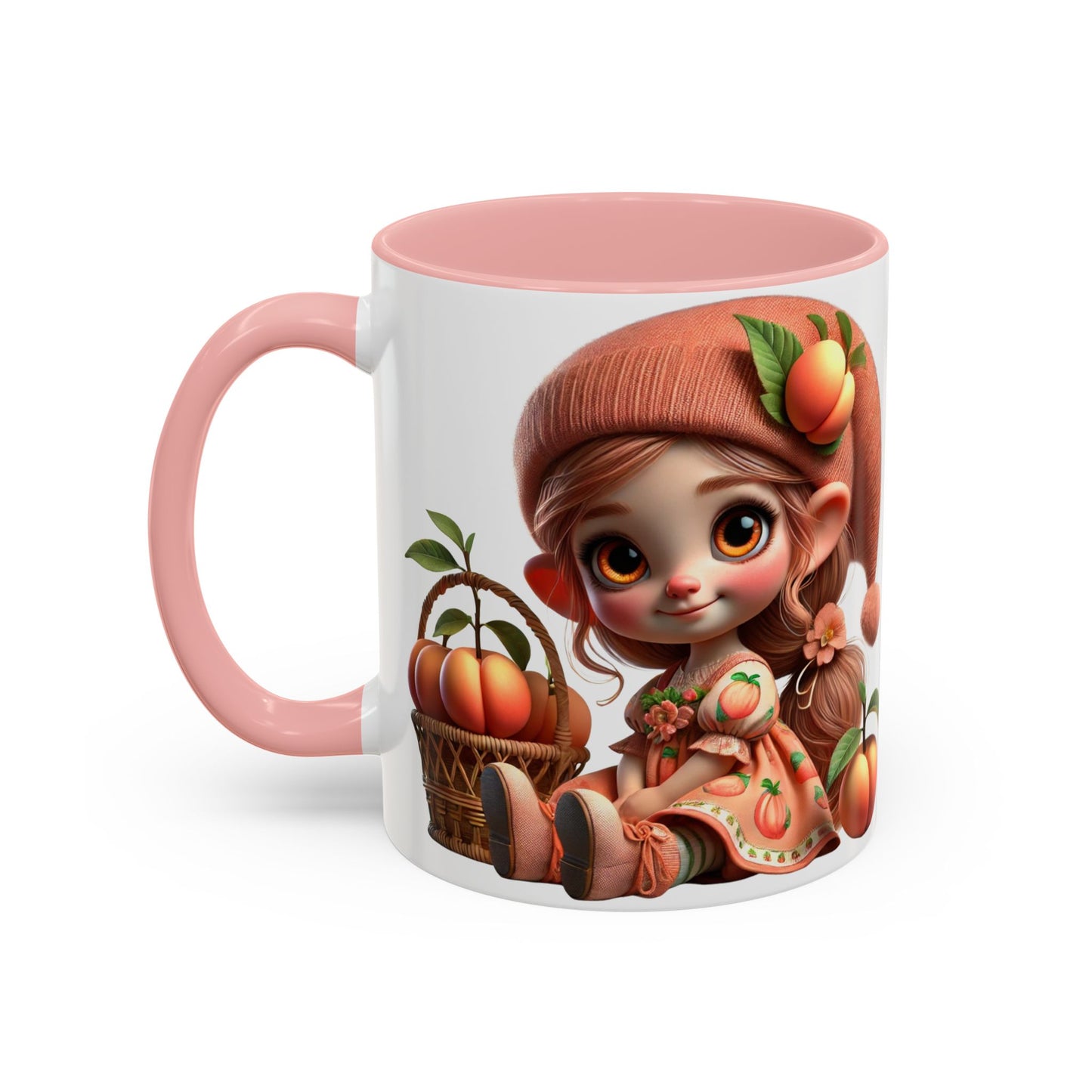 Cute Peach Character Accent Coffee Mug - Ideal for Cozy Mornings