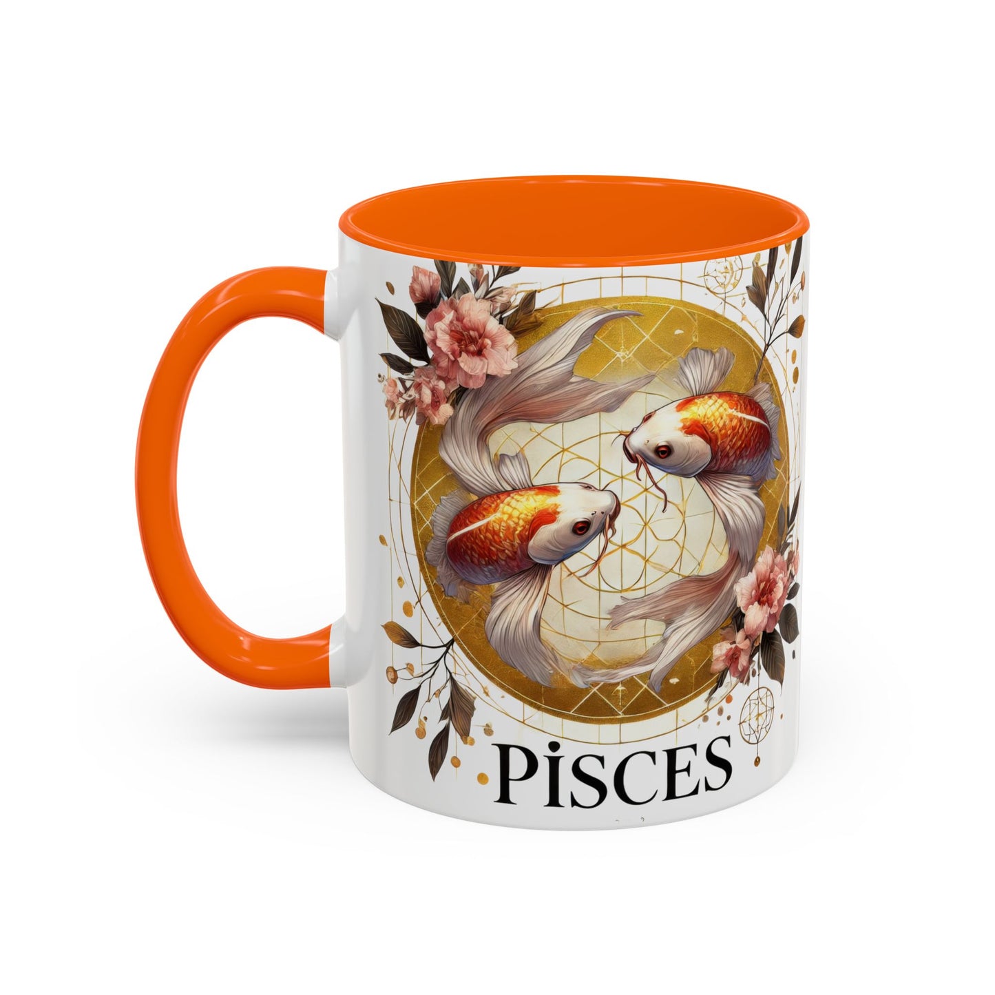 Pisces Goldfish Accent Coffee Mug – Zodiac Astrology Gift for Fish Lovers