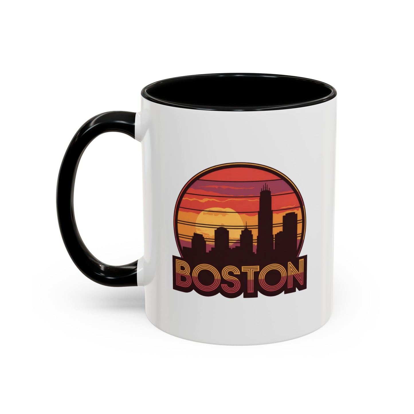 Boston Sunset Accent Coffee Mug, Unique Gift for Boston Lovers, Travel Souvenir, Home Decor, Coffee Lover's Gift, 11oz 15oz Options