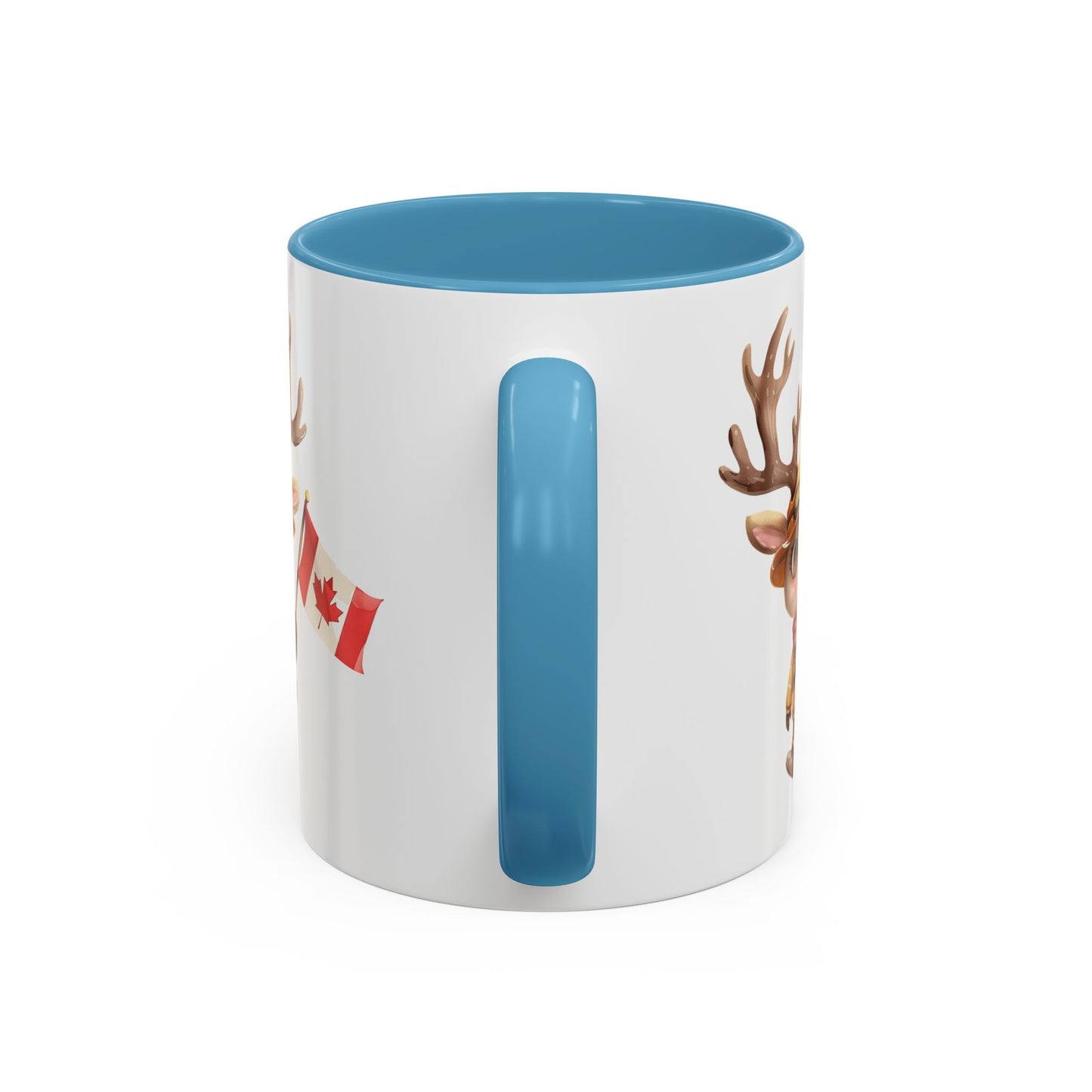 Cute Canadian Reindeer Mug, Accent Coffee Cup for Animal Lovers, Holiday Gift, Cute Kitchen Decor, Seasonal Drinkware