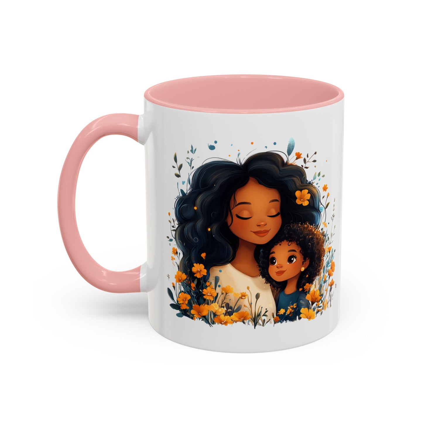 Floral Mom and Daughter Coffee Mug, Mother's Day Gift, Family Bonding, Tea Cup, Inspirational Mug, Cozy Drinkware