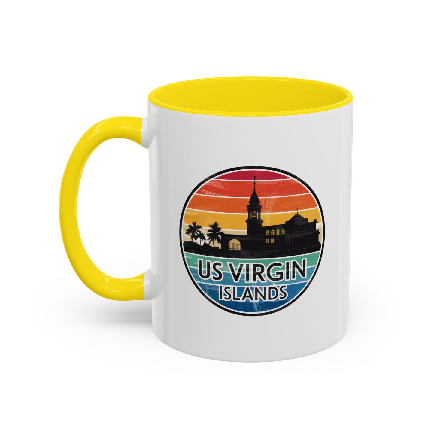 Tropical Landscape Coffee Mug, US Virgin Islands Mug, Travel Souvenir Cup, Beach Lover Gift, Vacation Keepsake, Colorful Accent Mug