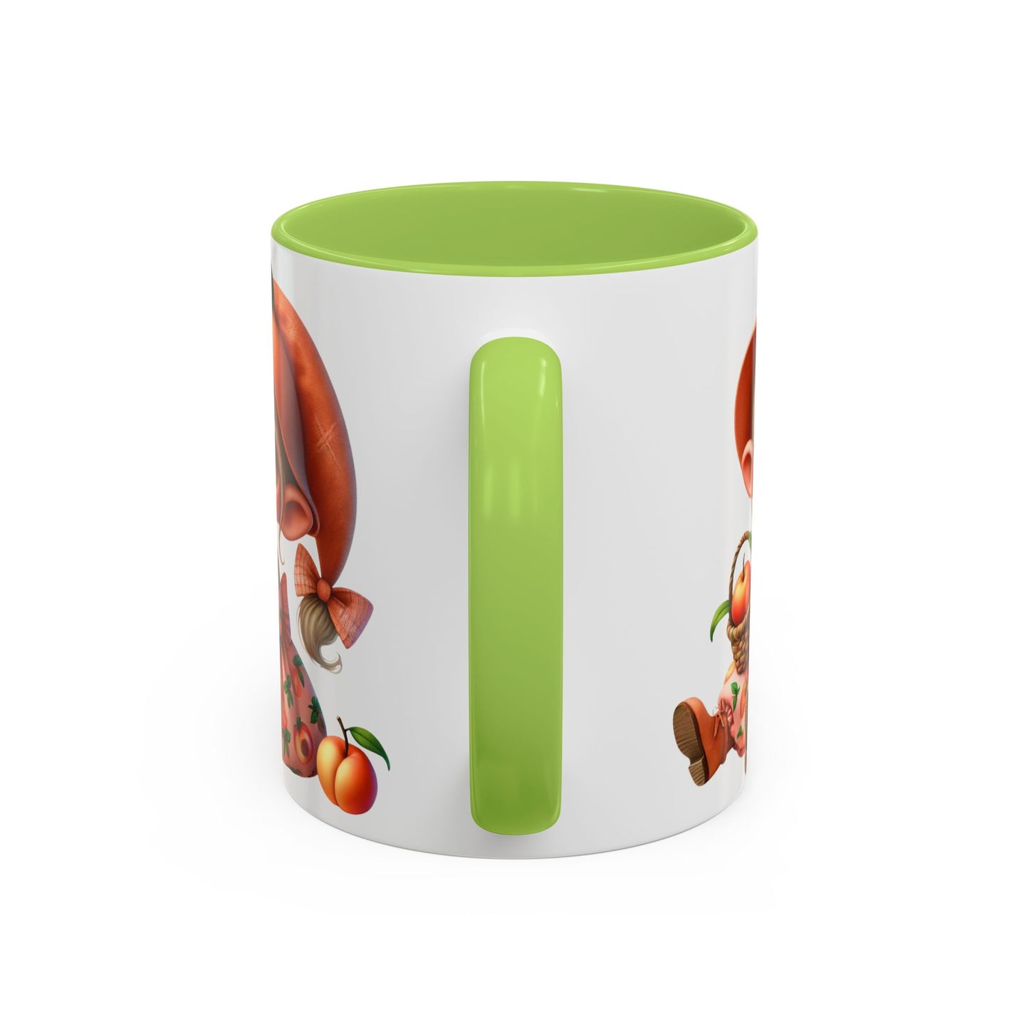 Cute Peach Character Accent Coffee Mug - 11 & 15oz