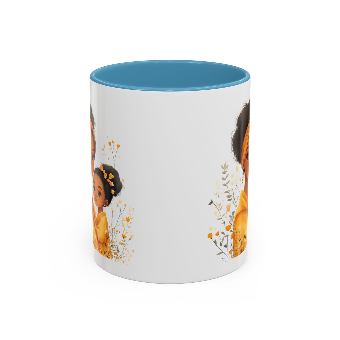 Cozy Mother & Child Coffee Mug, Floral Coffee Cup, Gift for Mom, Tea Lover’s Mug, Cute Mom Mug