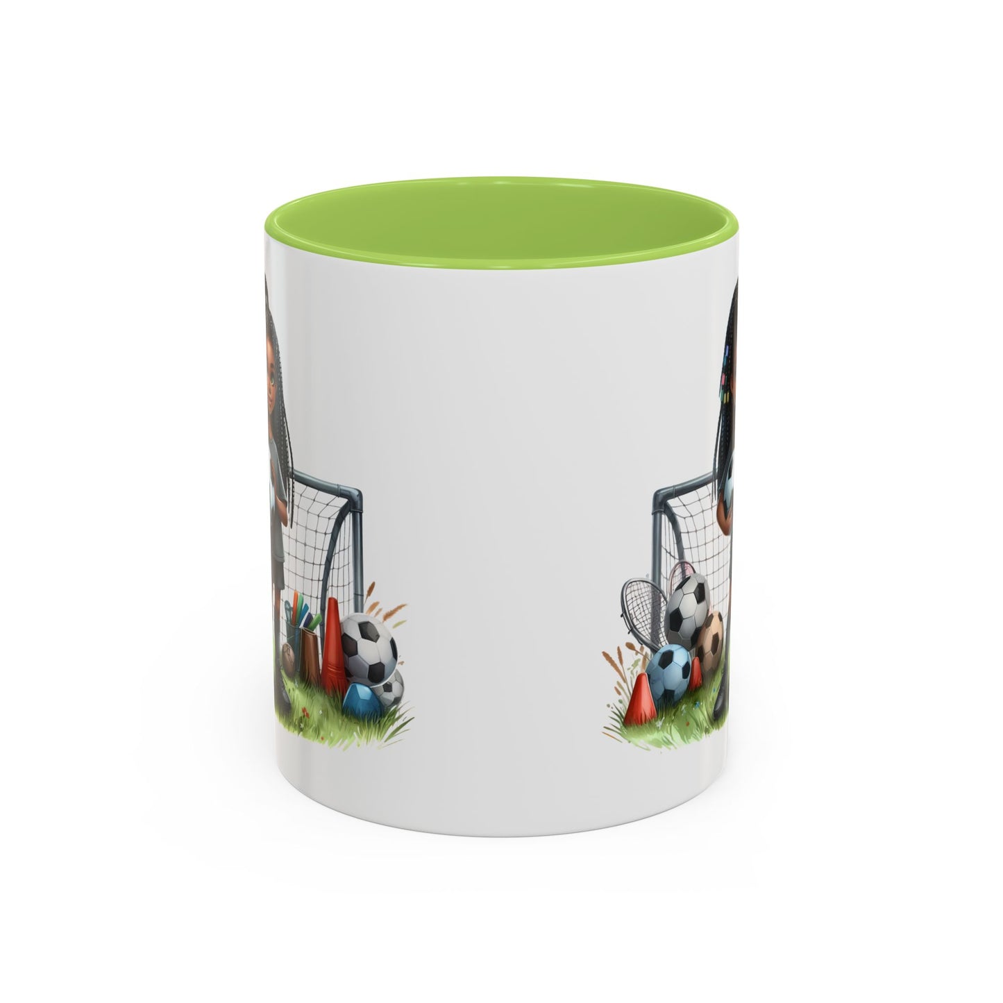 Soccer-Themed Accent Coffee Mug, Personalized Sports Fan Gift, Perfect for Coaches, Players, Kids, and Birthdays