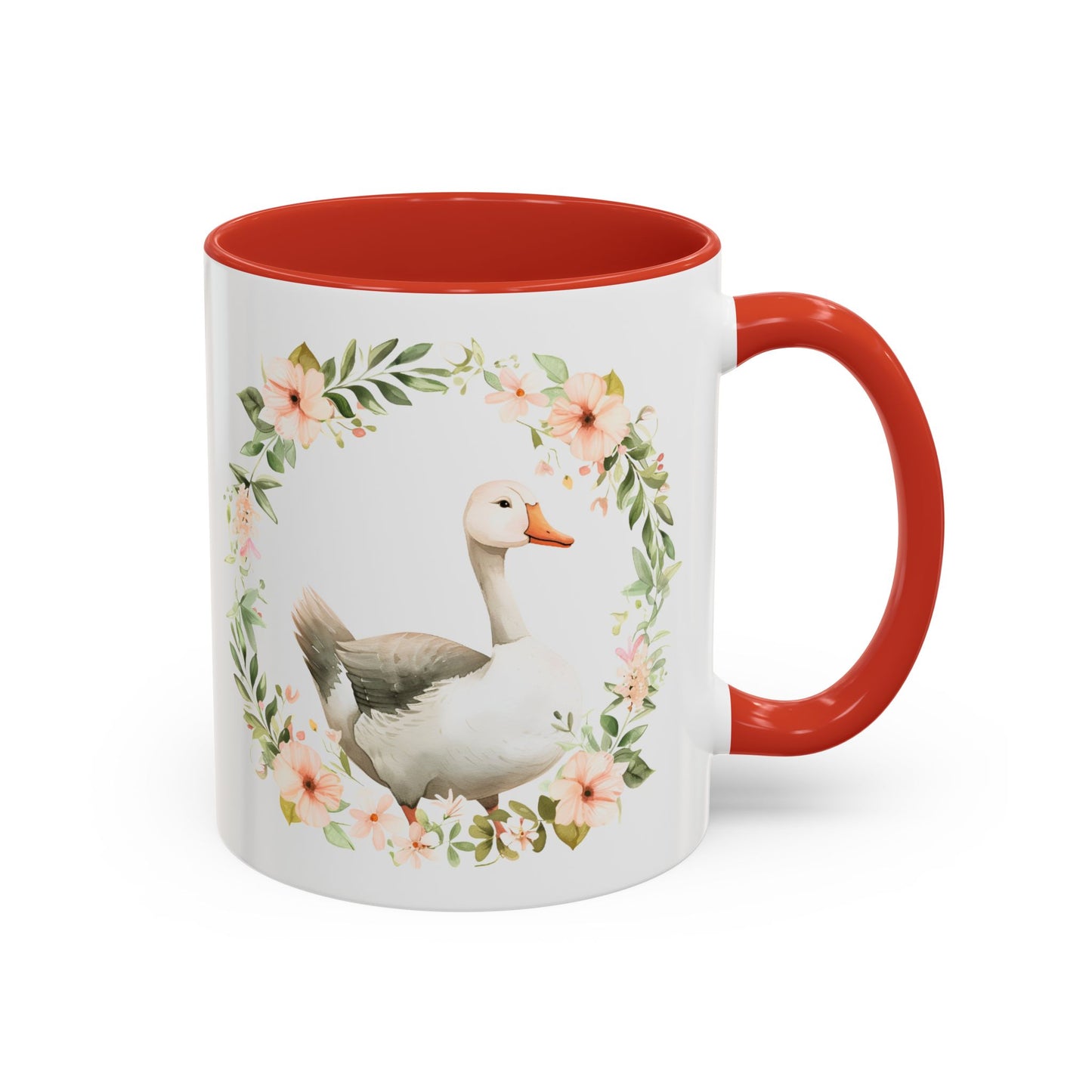 Floral Goose Accent Coffee Mug | Nature Lover Gift, Home Decor, Coffee Lover, Office Mug, Mother's Day Gift