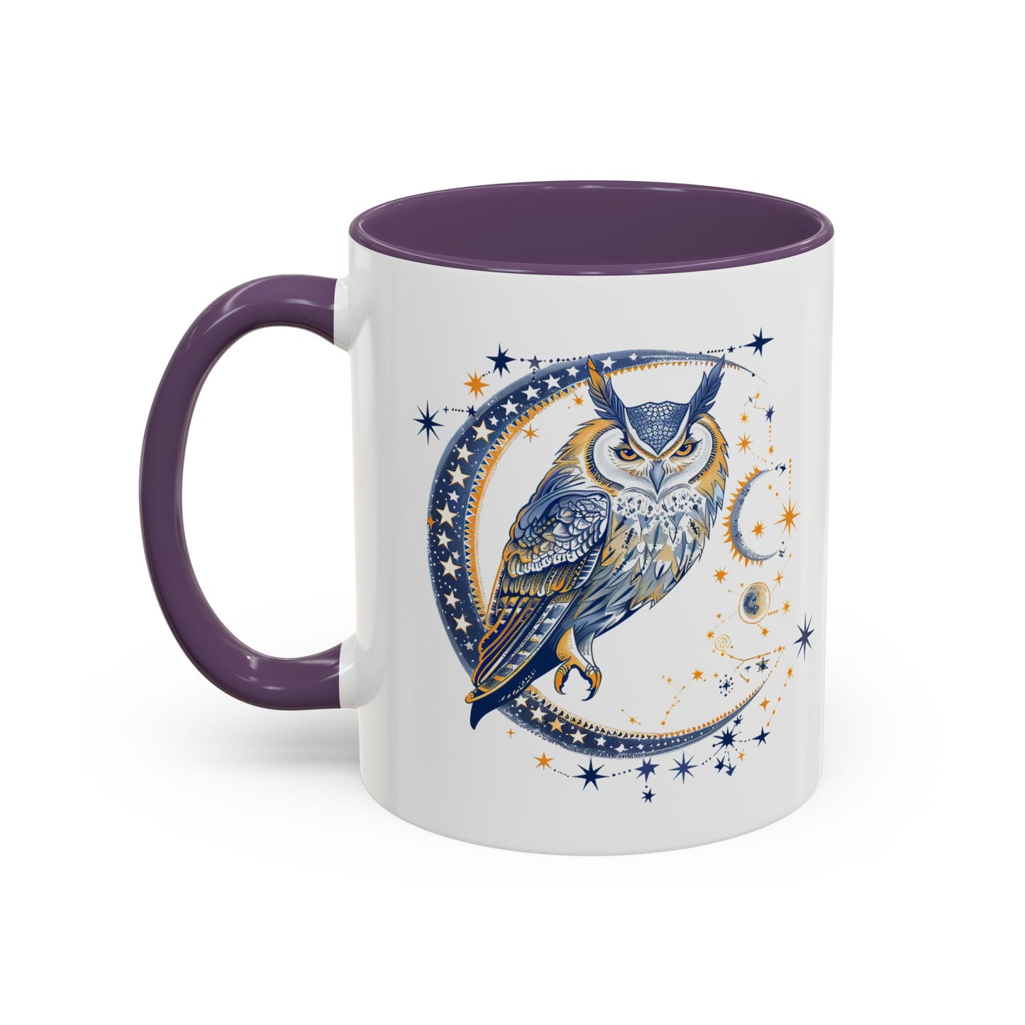 Celestial Owl Coffee Mug | Starry Night Mug, Astrology Gift, Owl Lover Cup, Unique Drinking Vessel, Enchanted Home Decor