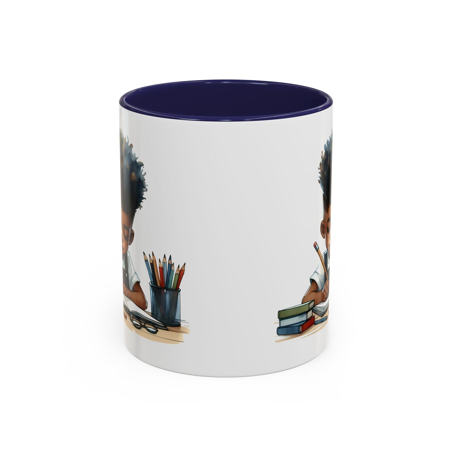 Creative Kids Coffee Mug, Black Accent Mug, Cute Student Gift, Kids Artwork Mug, Back-to-School Coffee Cup, Educational Gift Idea