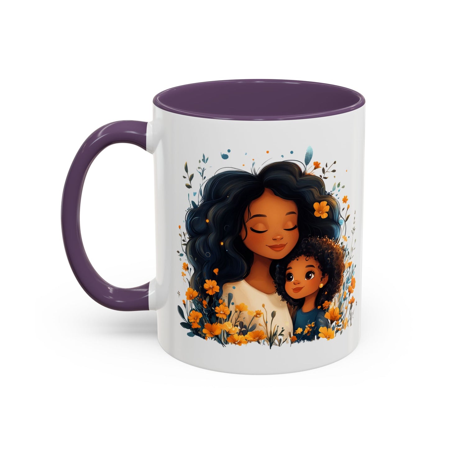 Floral Mom and Daughter Coffee Mug, Mother's Day Gift, Family Bonding, Tea Cup, Inspirational Mug, Cozy Drinkware