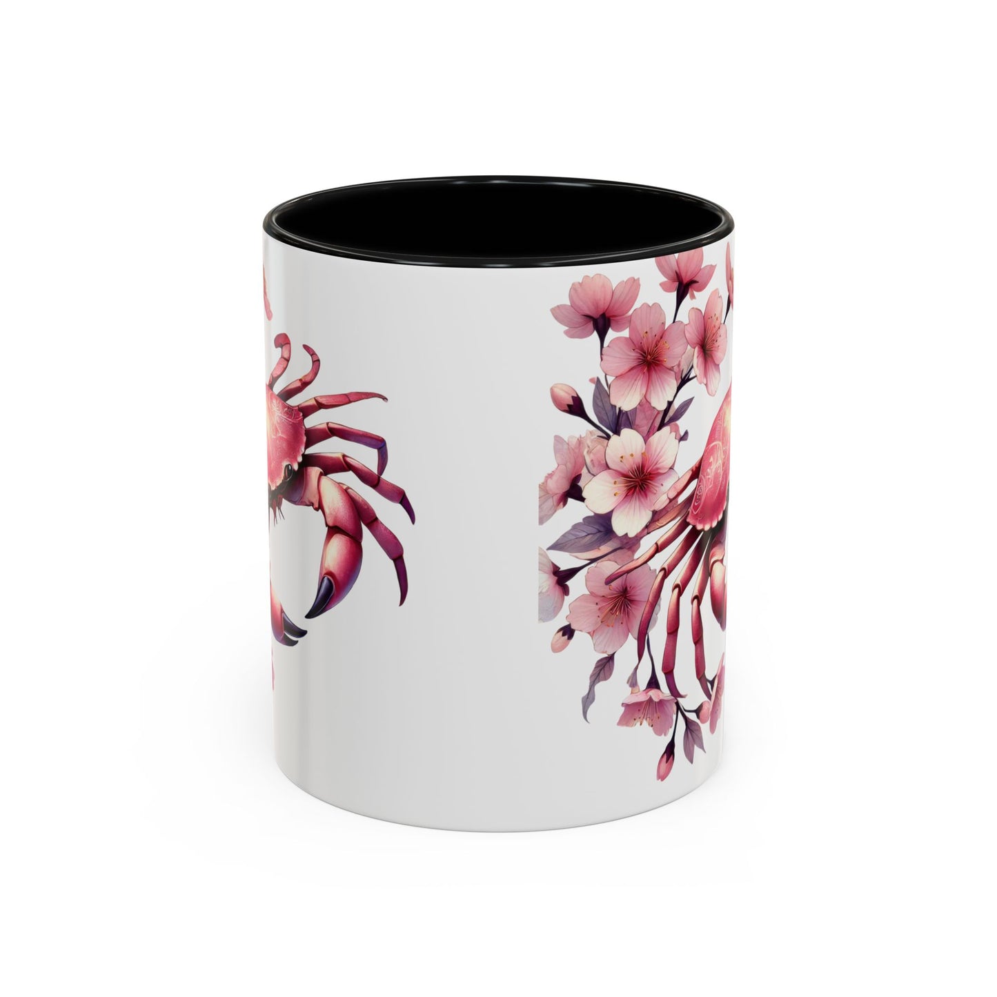 Artistic Crab & Cherry Blossom Mug - 11 & 15oz Accent Coffee Cup