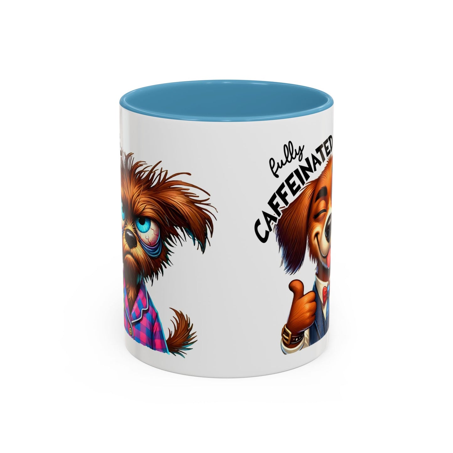 Caffeinated Dog Mug, Funny Pet Lover Coffee Cup, Gift for Dog Owners, Cute Animal Drinkware, Whimsical Home Decor