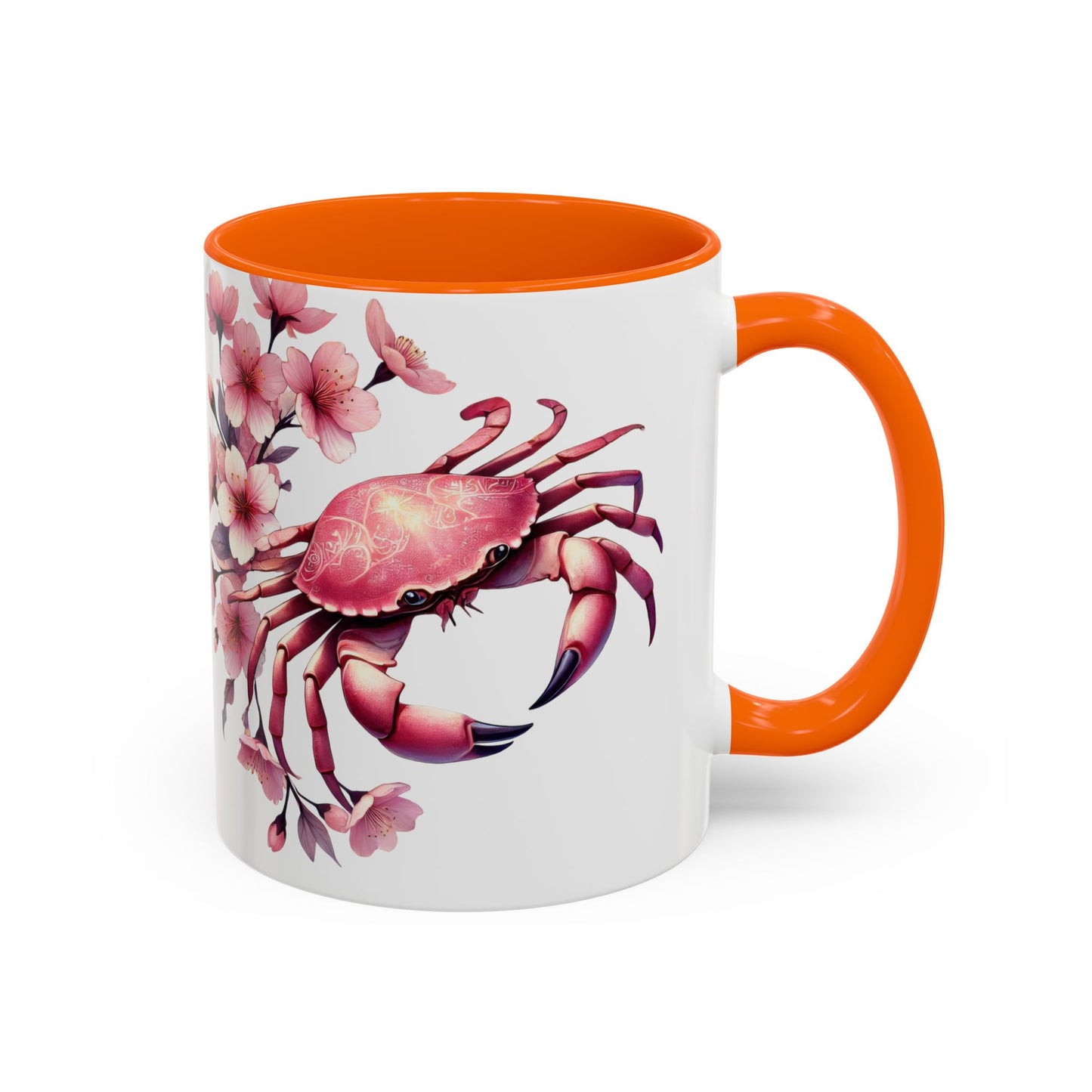 Artistic Crab & Cherry Blossom Mug - 11 & 15oz Accent Coffee Cup