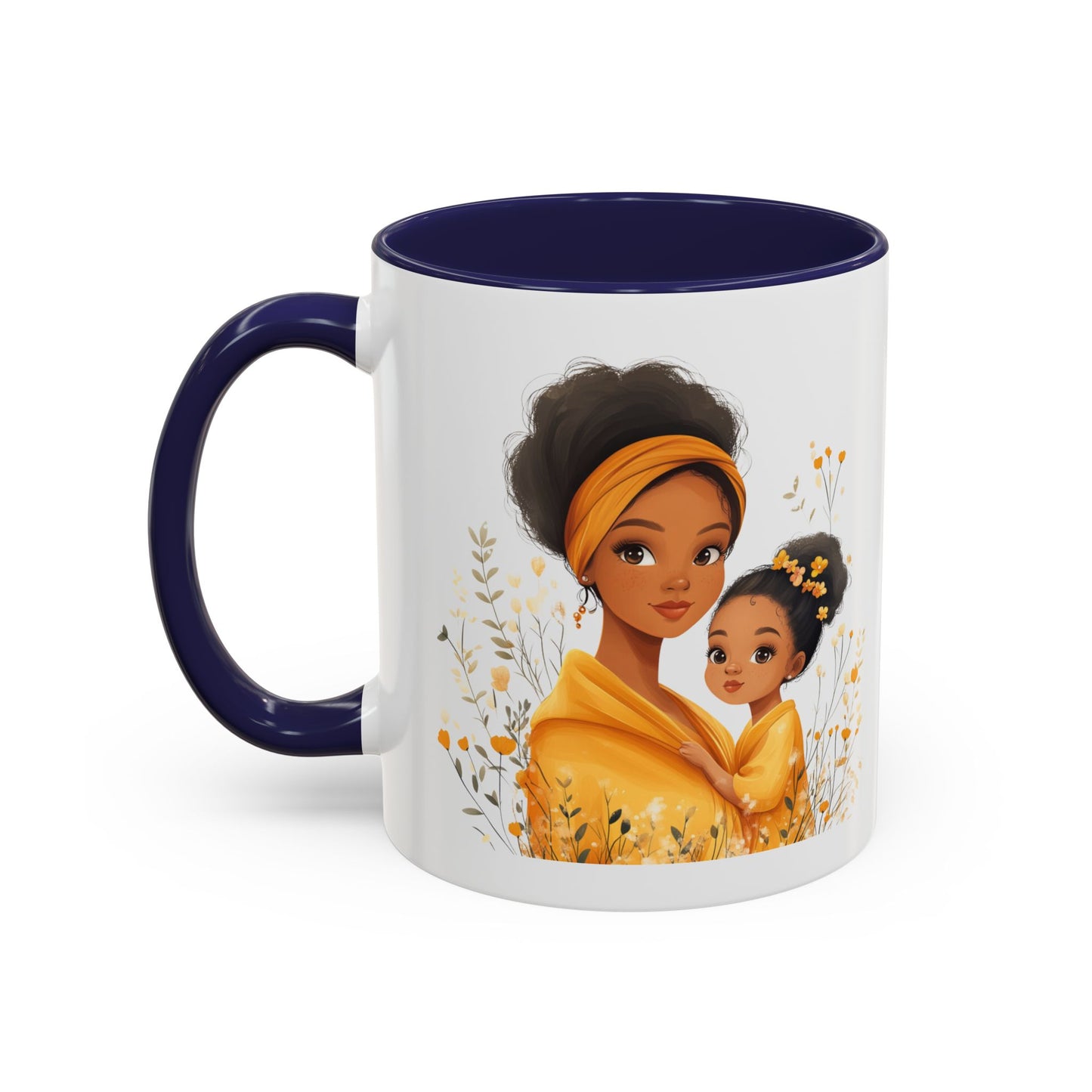 Cozy Mother & Child Coffee Mug, Floral Coffee Cup, Gift for Mom, Tea Lover’s Mug, Cute Mom Mug