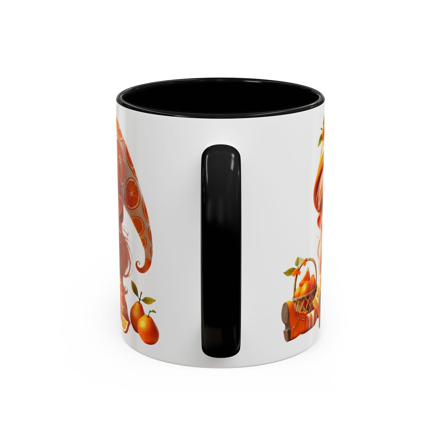 Whimsical Orange-Themed Coffee Mug, Cute Ceramic Cup for Fruit Lovers, Ideal Gift for Halloween, Birthdays, and Orange Enthusiasts